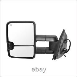 Power Heated Chrome Signal Tow Towing Mirror Pair Set For 07-13 Silverado Sierra