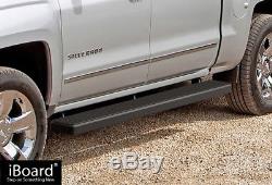 Premium 6 Black iBoard Side Steps Fit 07-19 Chevy Silverado GMC Sierra Crew Cab