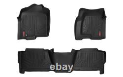 Rough Country 1st & 2nd Row Floor Mats for Silverado Sierra 1500 2500 Crew Cab