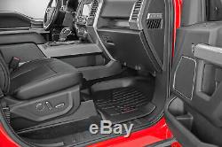 Rough Country Durable Floor Mats (fit) 2019 Silverado Sierra Crew Cab Bench Set