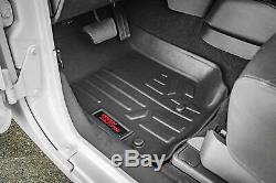 Rough Country Durable Floor Mats (fit) 2019 Silverado Sierra Crew Cab Bench Set