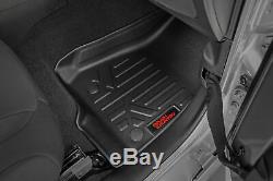 Rough Country Durable Floor Mats (fit) 2019 Silverado Sierra Crew Cab Bench Set