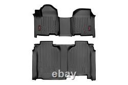 Rough Country Fr/Rr Floor Liners-Black, 19-24 Silverado/Sierra Crew M-21615