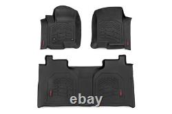 Rough Country Fr/Rr Floor Liners-Black 19-24 Silverado/Sierra Crew SM21612