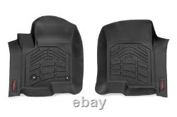 Rough Country Fr/Rr Floor Liners-Black 19-24 Silverado/Sierra Crew SM21612