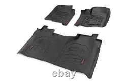 Rough Country Fr/Rr Floor Liners-Black 19-24 Silverado/Sierra Crew SM21612
