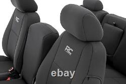 Rough Country Front Seat Covers-Black, 07-13 Silverado/Sierra Crew 91033