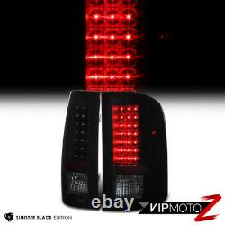 SINISTER BLACK For 07-14 Chevy Silverado GMT Black Smoke LED Tail Lights Lamps