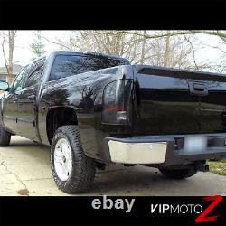 SINISTER BLACK For 07-14 Chevy Silverado GMT Black Smoke LED Tail Lights Lamps