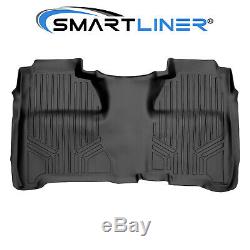 SMARTLINER 2014-2018 Silverado/Sierra Crew Cab Floor Mat Liner 2nd Row Black