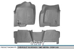 SMARTLINER Custom Fit Floor Mats Grey For 00-07 Silverado/Sierra SUV Crew Cab