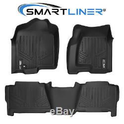 SMARTLINER Custom Floor Mats Black For 00-07 Silverado/Sierra Crew Cab / SUV