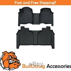 SMARTLINER Floor Mats Liner Set for 2019 Silverado/Sierra 1500 Crew Cab