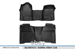 SMARTLINER Floor Mats for 14-18 Silverado/Sierra 1500/15-19 2500/3500 Crew Cab