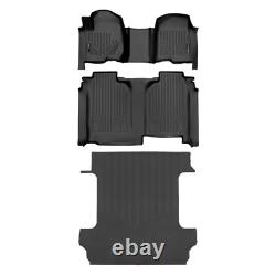 SMARTLINER Front/Rear Floor Liners withBedLiner Black Silverado/Sierra Crew