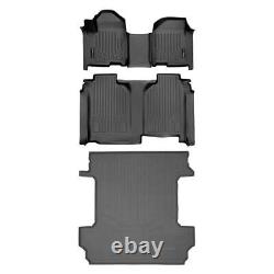 SMARTLINER Front/Rear Floor Liners with Bedliner-Black Silverado/Sierra Crew