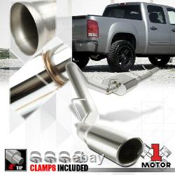 SS Catback Exhaust 4 Rolled Tip for 07-13 Silverado/Sierra 1500 CrewithExt Cab