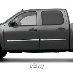 Side Molding Trim for 09-13 Chevy Silverado Crew Cab (Stainless Steel 4pc Upper)