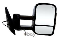 Side View Mirror Tow Power Heated Signal Black Pair 2 for GMC Sierra 1500 6.2L