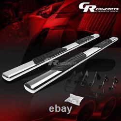 Silver 5 Oval Step Bar Running Board For 1999-2014 Silverado/sierra Crew Cab