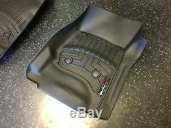 Silverado Sierra Crew Cab 2014-2018 WeatherTech Black Rubber Floor Mats 446071