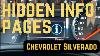 Silverado Sierra Hidden Info Pages And Settings