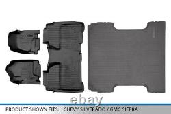 SmartLiner 2 Rows and Bed Mat for 14-18 Silverado Sierra Crew 5ft 9in Bed Black