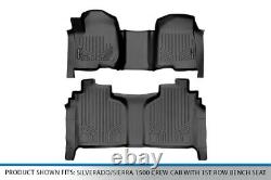 SmartLiner Floor Mats Liner Set for 2019-2021 Silverado Sierra 1500 Crew Cab