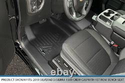 SmartLiner Floor Mats Liner Set for 2019-2021 Silverado Sierra 1500 Crew Cab