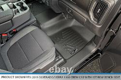 SmartLiner Floor Mats Liner Set for 2019-2021 Silverado Sierra 1500 Crew Cab