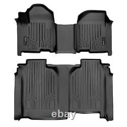 SmartLiner Floor Mats Set for 19-21 Silverado Sierra 1500 Crew Cab Bench Vinyl