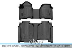 SmartLiner Floor Mats Set for 19-21 Silverado Sierra 1500 Crew Cab Bench Vinyl