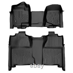 SmartLiner Floor Mats for Silverado Sierra 1500 2500 3500 Crew Cab Black