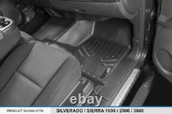 SmartLiner Floor Mats for Silverado Sierra 1500 2500 3500 Crew Cab Black