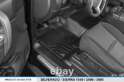 SmartLiner Floor Mats for Silverado Sierra 1500 2500 3500 Crew Cab Black