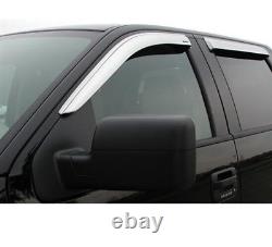 Stampede Chrome Rain Guards Vent Visors 19-2024 Silverado & GMC Sierra Crew Cab