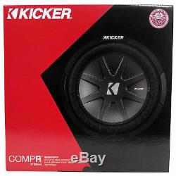 Sub Box+(2) Kicker 10 Subwoofers+Amp+For 07-13 GMC/Chevy Sierra/Silverado Crew