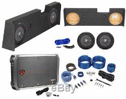 Sub Box+2 Kicker 10 Subwoofers+Amp+For 2014-Up GMC/Chevy Sierra/Silverado Crew