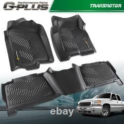 TPE Floor Mats Front/Rear Fit For 99-2006 Chevy Silverado/GMC Sierra Crew Cab