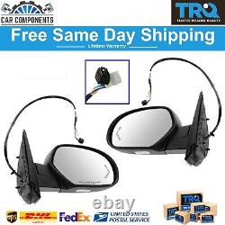 TRQ Mirrors Power Heated Signal Puddle Set For 2007-2013 Chevy GMC Pickup SUV