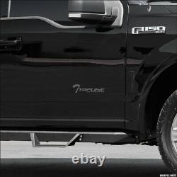 Topline For 07-18 Silverado/Sierra Crew Modular Drop Step Nerf Bars Matte Blk