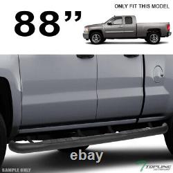 Topline For 2007-2018 Silverado/Sierra Crew 3 Side Step Nerf Bars Matte Black