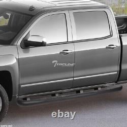 Topline For 2007-2018 Silverado/Sierra Crew 3 Side Step Nerf Bars Matte Black