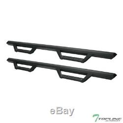 Topline For 2007-2018 Silverado/Sierra Crew Hoop Drop Step Nerf Bars Matte Blk