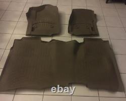 WeatherTech FloorLiner Mats for Silverado Sierra Crew Cab 3-Piece Set Tan 14-18