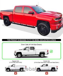 Wheel to Wheel Running Boards 5in Fit 07-18 Silverado Sierra Crew Cab 5.5ft Bed
