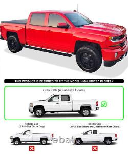 Wheel to Wheel Running Boards 5in Fit 07-18 Silverado Sierra Crew Cab 5.5ft Bed
