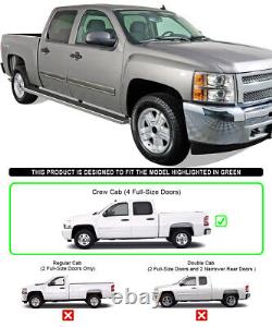 Wheel to Wheel Running Boards 6 Fit 01-13 Silverado/ Sierra Crew Cab 5.6ft Bed