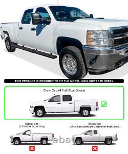 Wheel to Wheel Running Boards 6in Fit 01-13 Silverado Sierra Crew Cab 6.5ft Bed
