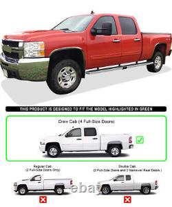 Wheel to Wheel Running Boards 6in Fit 01-13 Silverado Sierra Crew Cab 6.5ft Bed